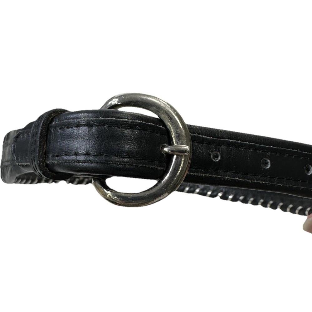 Justin Youth Top Grain Cowhide Leather Belt Size 26 Black, Foil Accent, Western